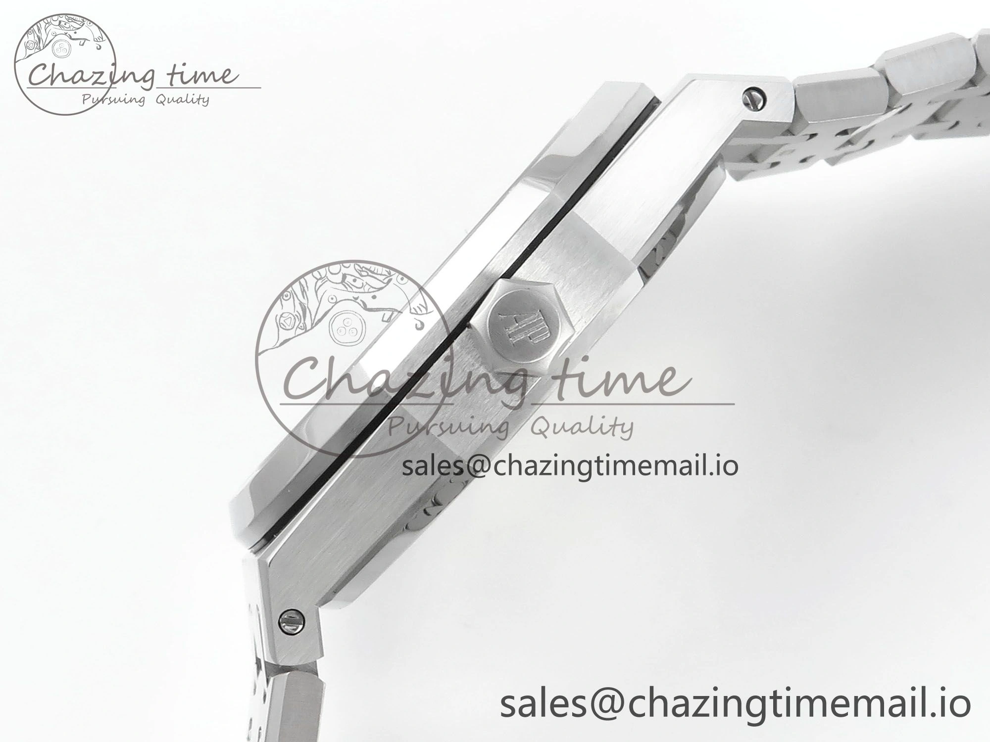 Royal Oak 15510 SS APSF 1:1 Best Edition Blue Dial on SS Bracelet SA4302 Super Clone V2 (SW Dial)