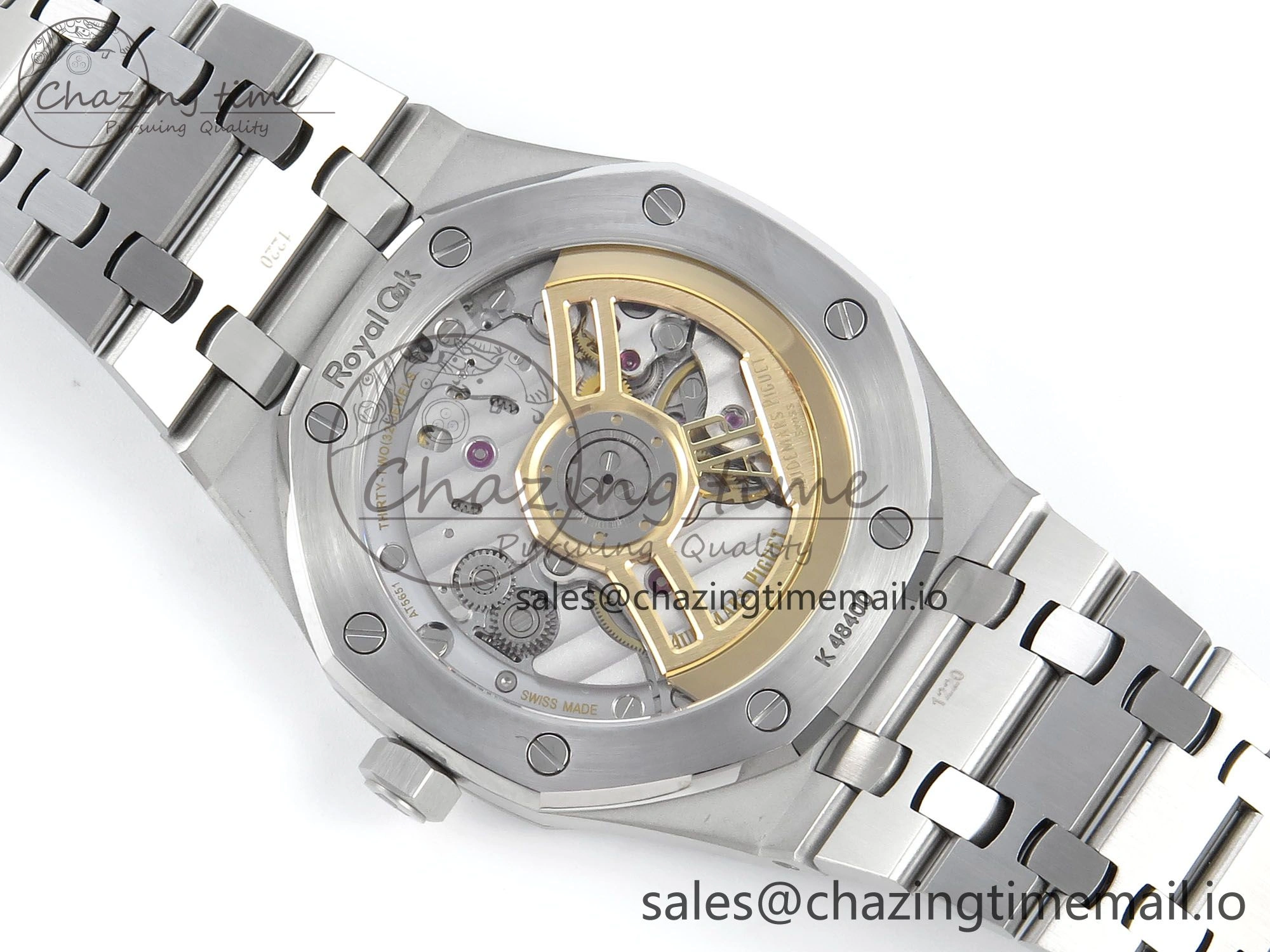 Royal Oak 15510 SS APSF 1:1 Best Edition Blue Dial on SS Bracelet SA4302 Super Clone V2 (SW Dial)
