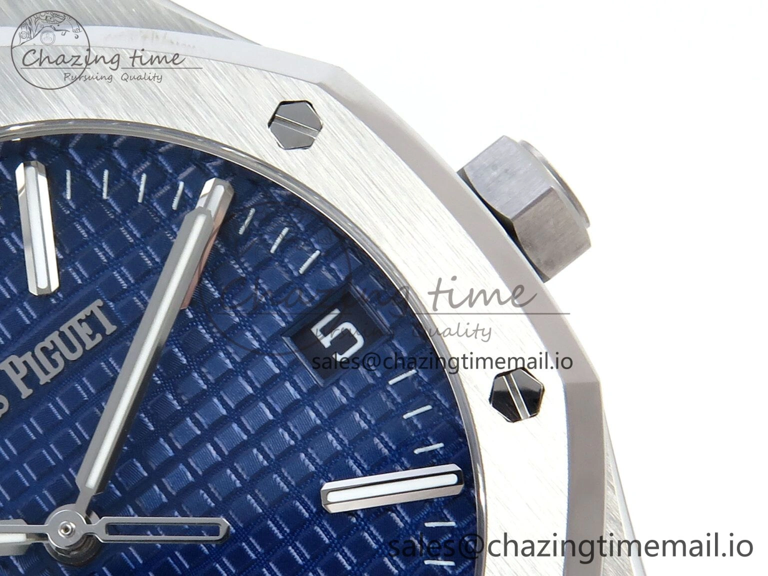 Royal Oak 15510 SS APSF 1:1 Best Edition Blue Dial on SS Bracelet SA4302 Super Clone V2 (SW Dial)