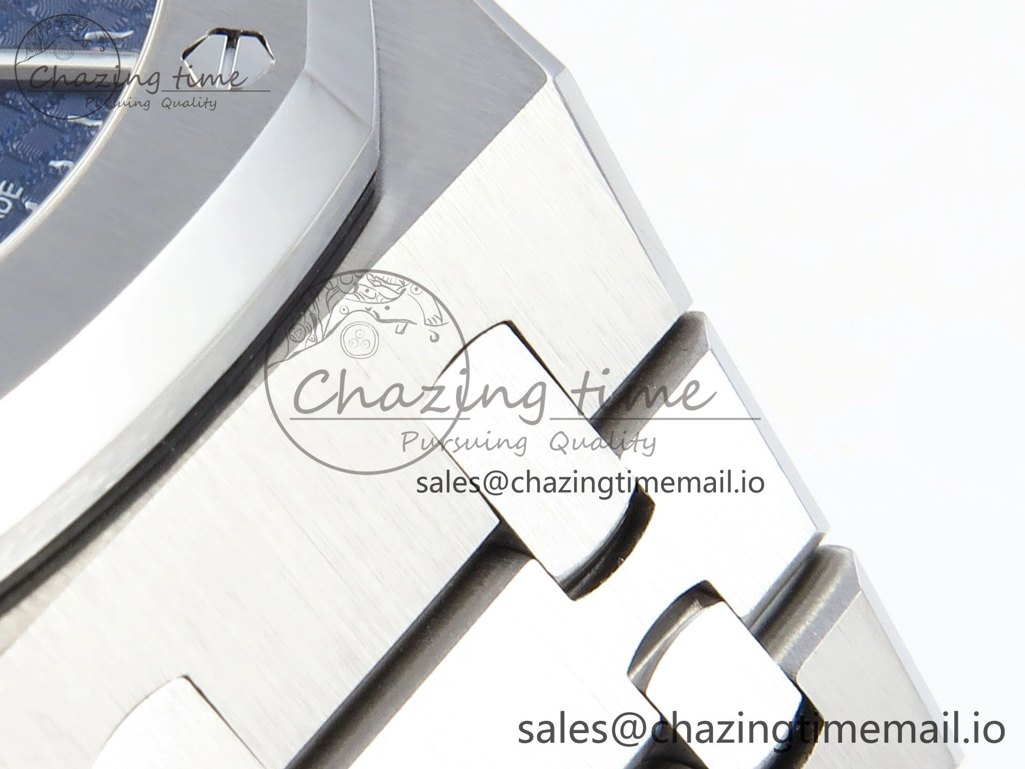 Royal Oak 15510 SS APSF 1:1 Best Edition Blue Dial on SS Bracelet SA4302 Super Clone V2 (SW Dial)