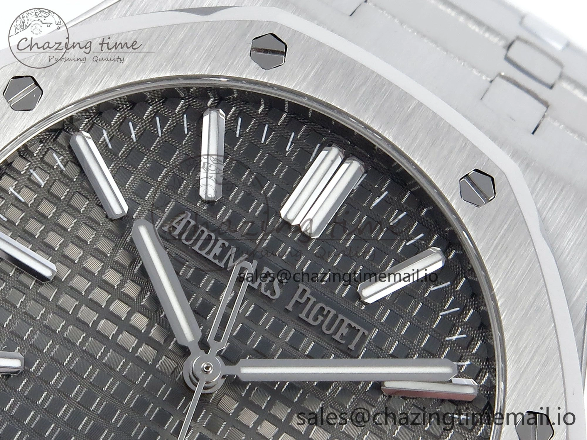 Royal Oak 15510 SS APSF 1:1 Best Edition Gray Dial on SS Bracelet SA4302 Super Clone V2 (SW Dial)