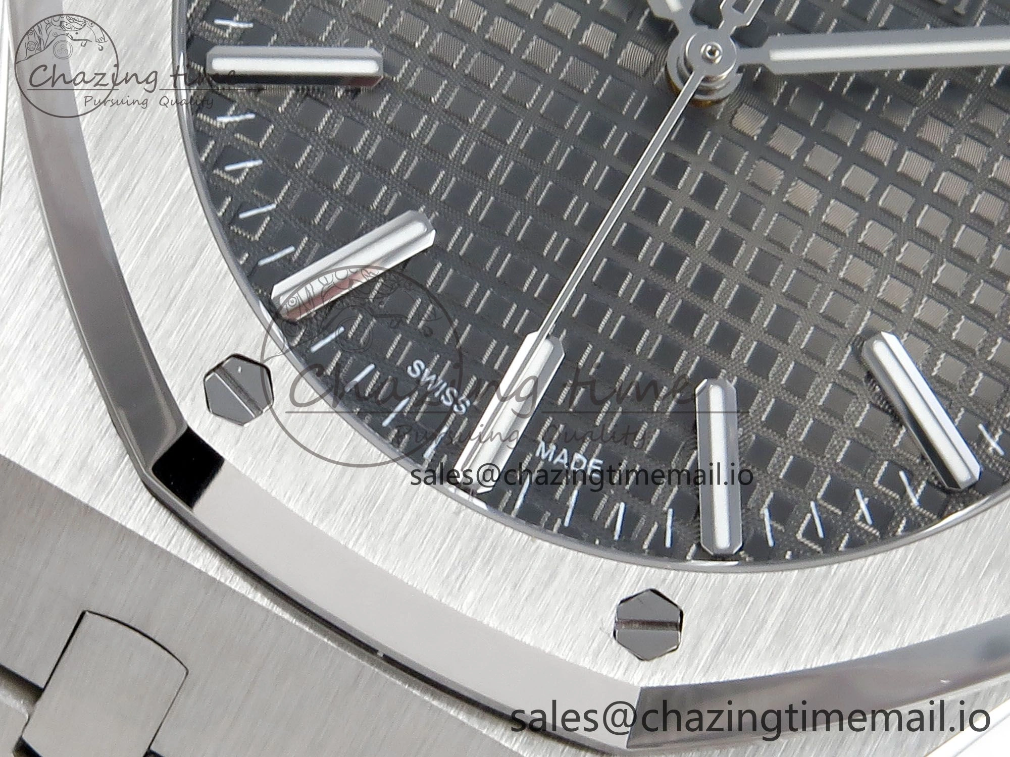 Royal Oak 15510 SS APSF 1:1 Best Edition Gray Dial on SS Bracelet SA4302 Super Clone V2 (SW Dial)