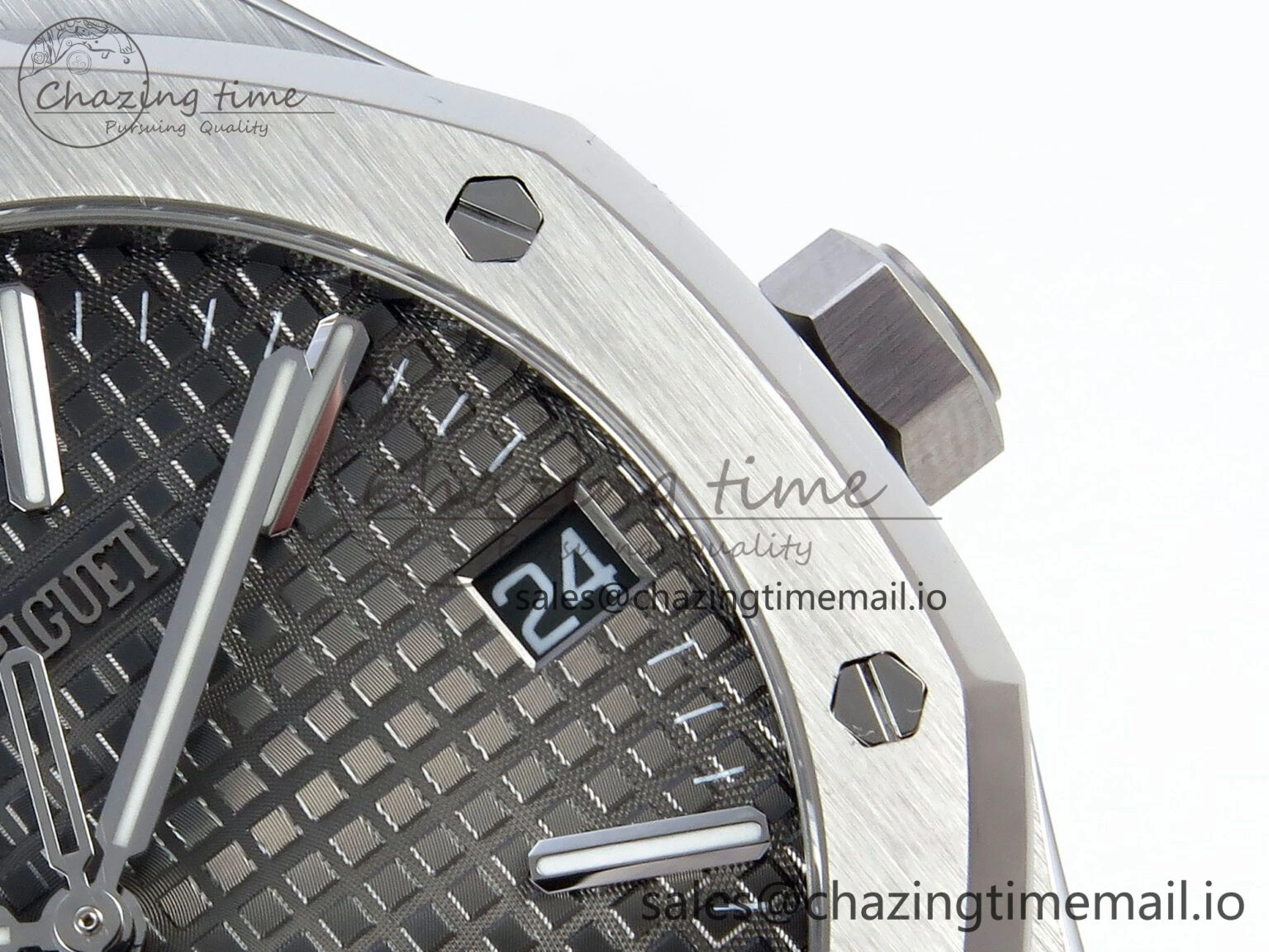 Royal Oak 15510 SS APSF 1:1 Best Edition Gray Dial on SS Bracelet SA4302 Super Clone V2 (SW Dial)