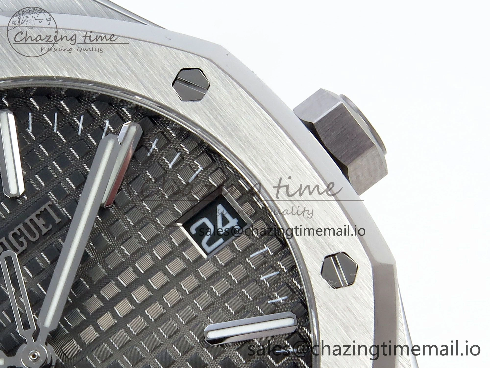 Royal Oak 15510 SS APSF 1:1 Best Edition Gray Dial on SS Bracelet SA4302 Super Clone V2 (SW Dial)