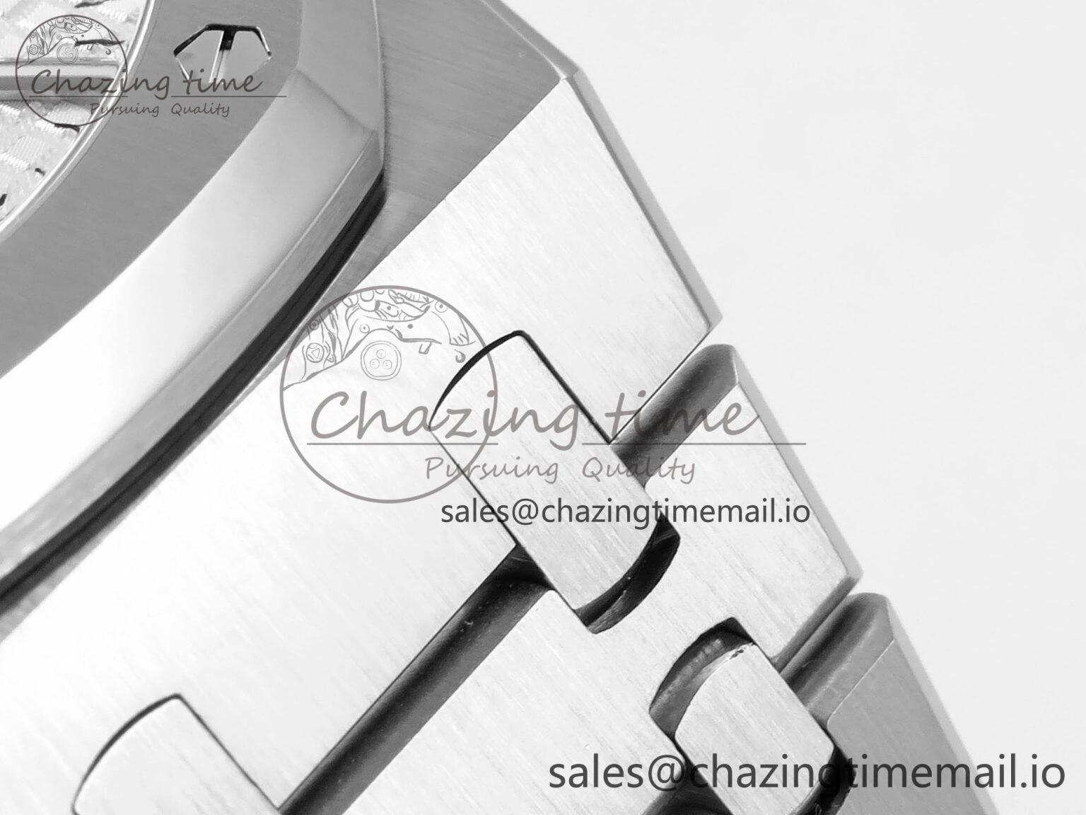 Royal Oak 15510 SS APSF 1:1 Best Edition White Dial on SS Bracelet SA4302 Super Clone V2 (SW Dial)