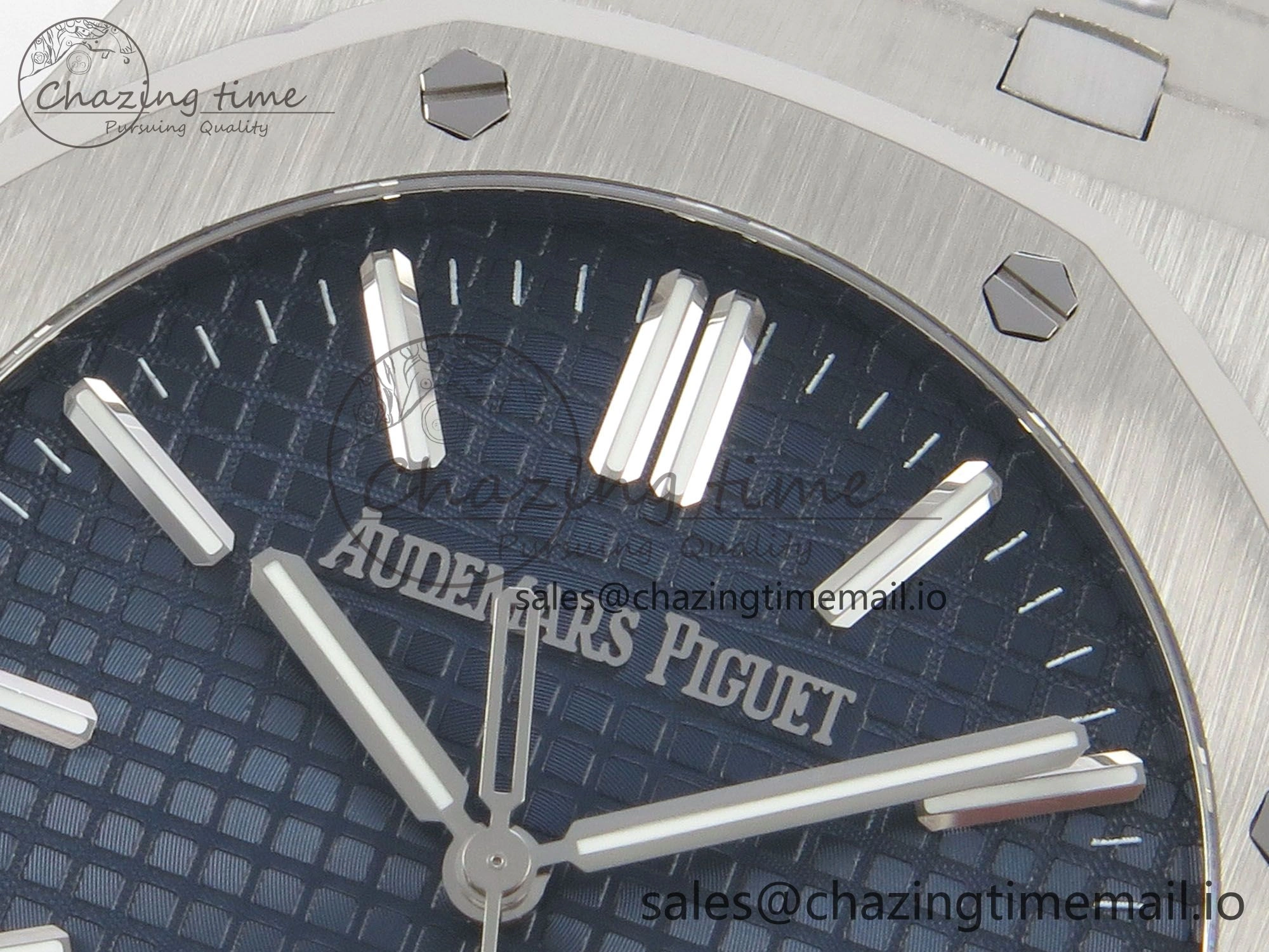 Royal Oak 15510 SS TWSF Best Edition Blue Textured Dial on SS Bracelet SA4302 Super Clone