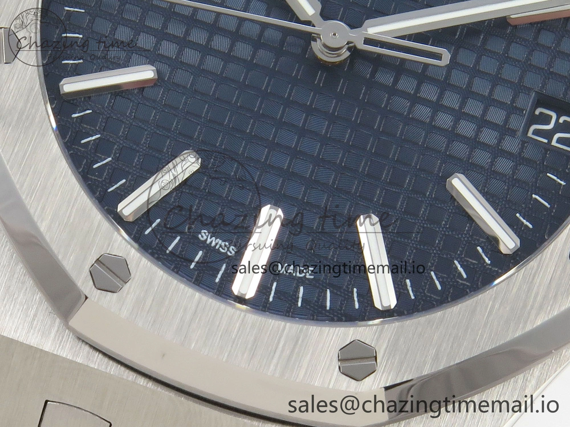 Royal Oak 15510 SS TWSF Best Edition Blue Textured Dial on SS Bracelet SA4302 Super Clone