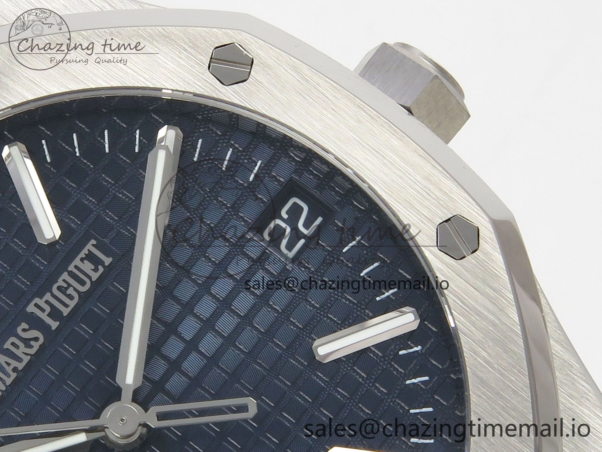 Royal Oak 15510 SS TWSF Best Edition Blue Textured Dial on SS Bracelet SA4302 Super Clone