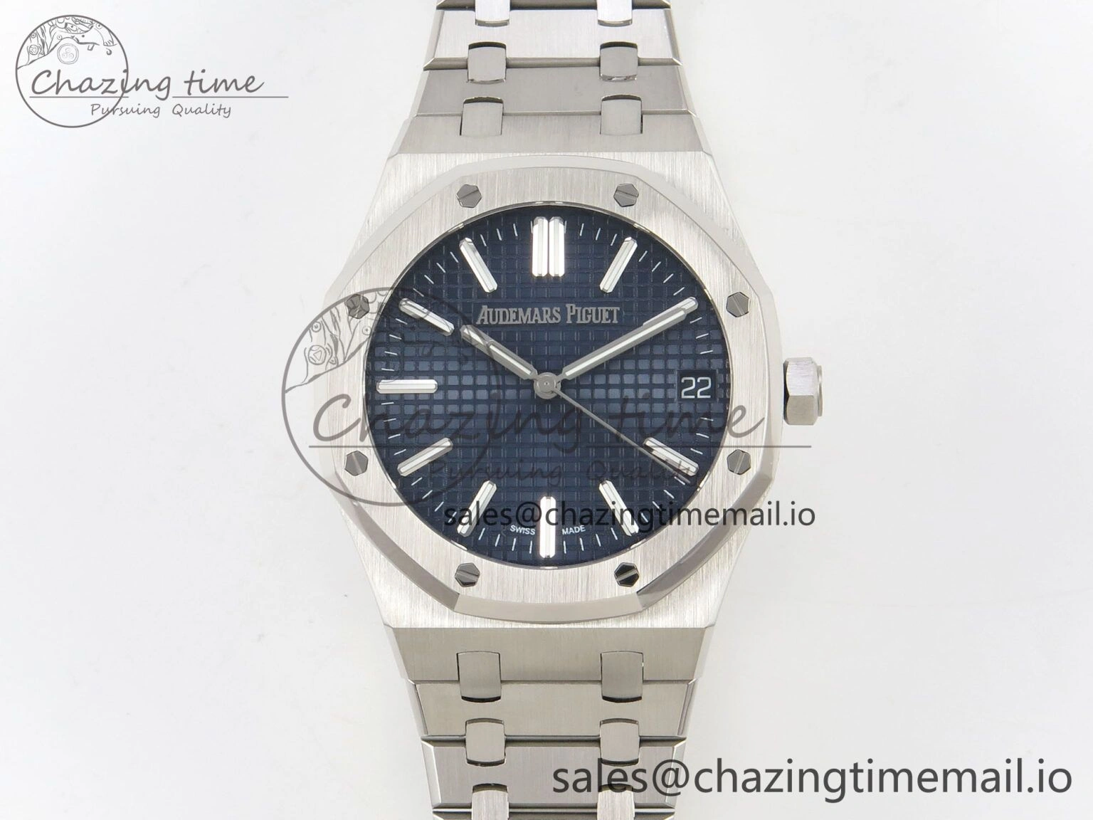 Royal Oak 15510 SS TWSF Best Edition Blue Textured Dial on SS Bracelet SA4302 Super Clone