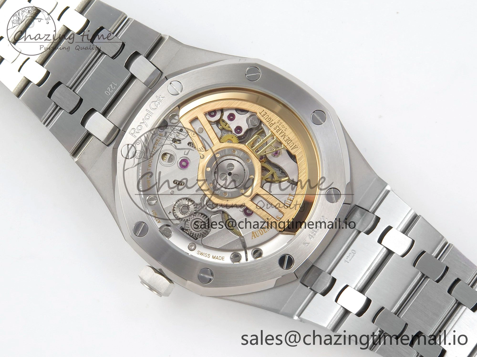 Royal Oak 15510 SS TWSF Best Edition Gray Textured Dial on SS Bracelet SA4302 Super Clone
