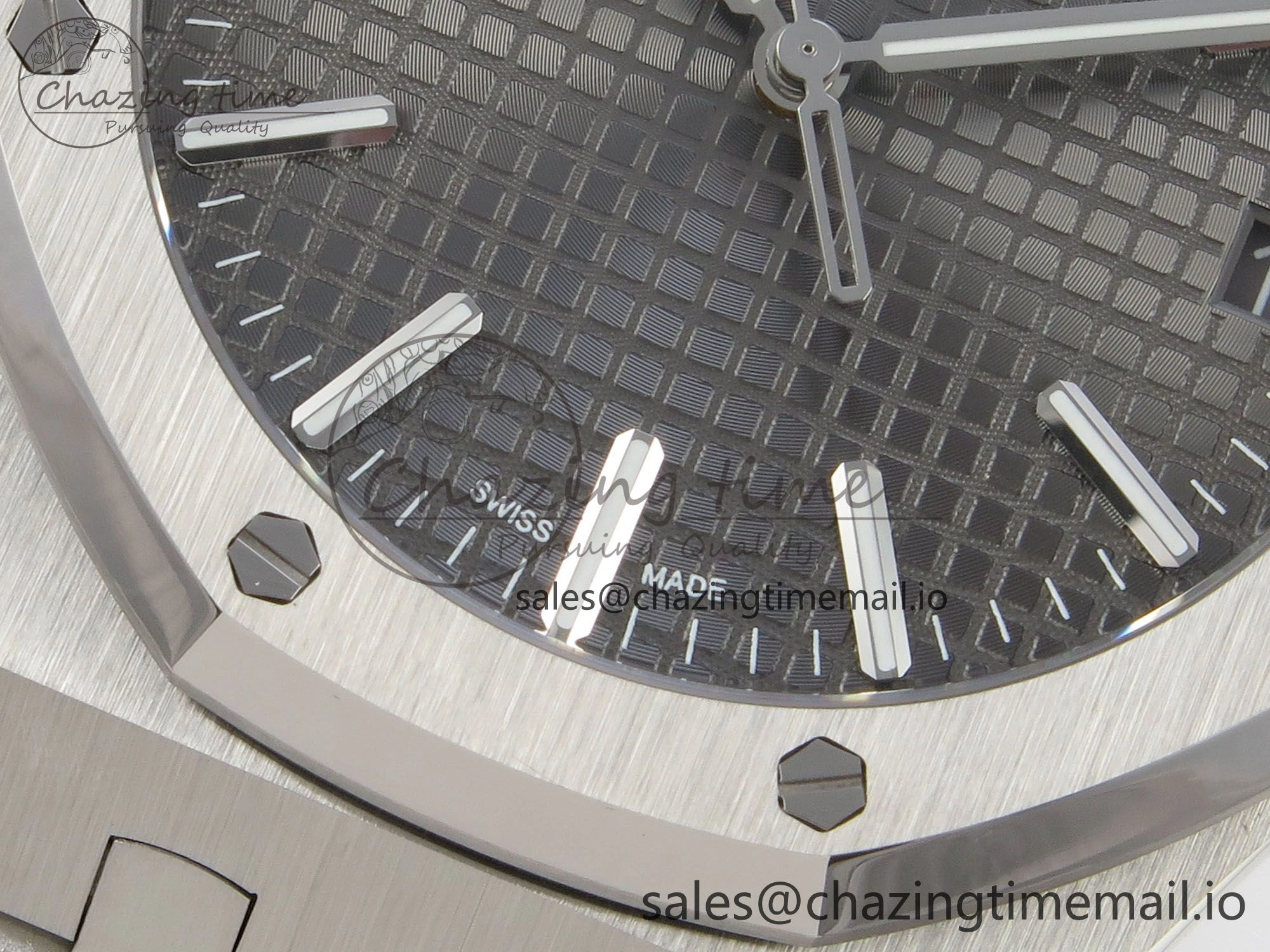 Royal Oak 15510 SS TWSF Best Edition Gray Textured Dial on SS Bracelet SA4302 Super Clone