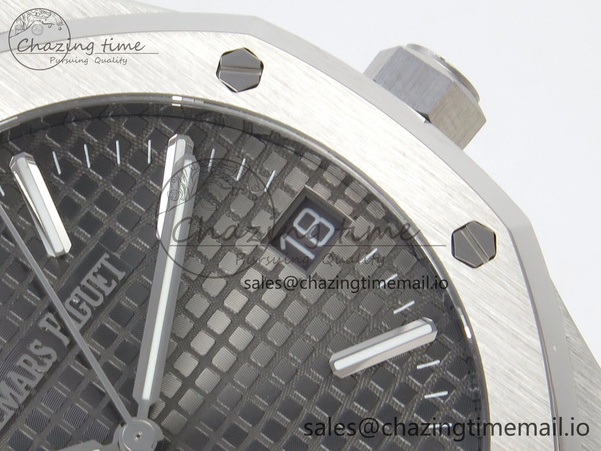 Royal Oak 15510 SS TWSF Best Edition Gray Textured Dial on SS Bracelet SA4302 Super Clone