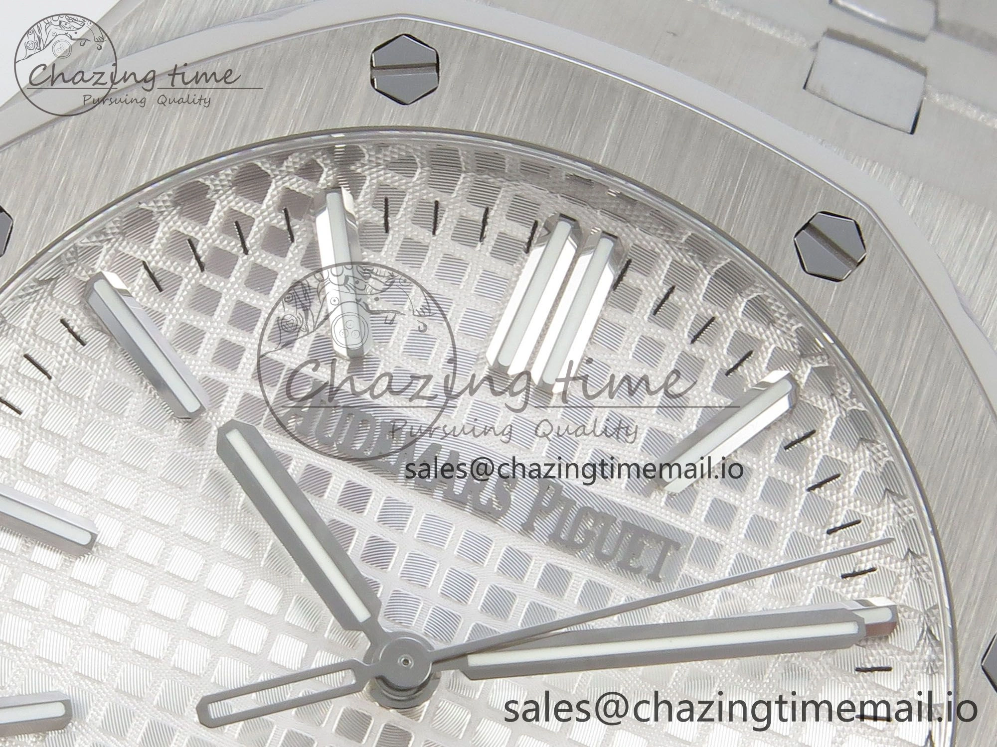 Royal Oak 15510 SS TWSF Best Edition White Textured Dial on SS Bracelet SA4302 Super Clone