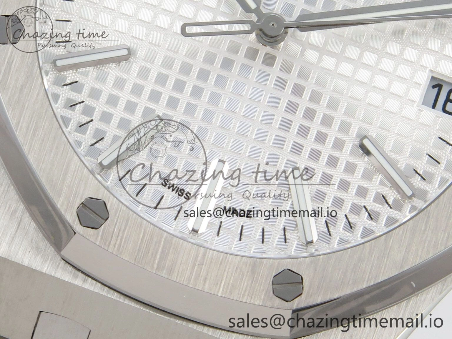 Royal Oak 15510 SS TWSF Best Edition White Textured Dial on SS Bracelet SA4302 Super Clone