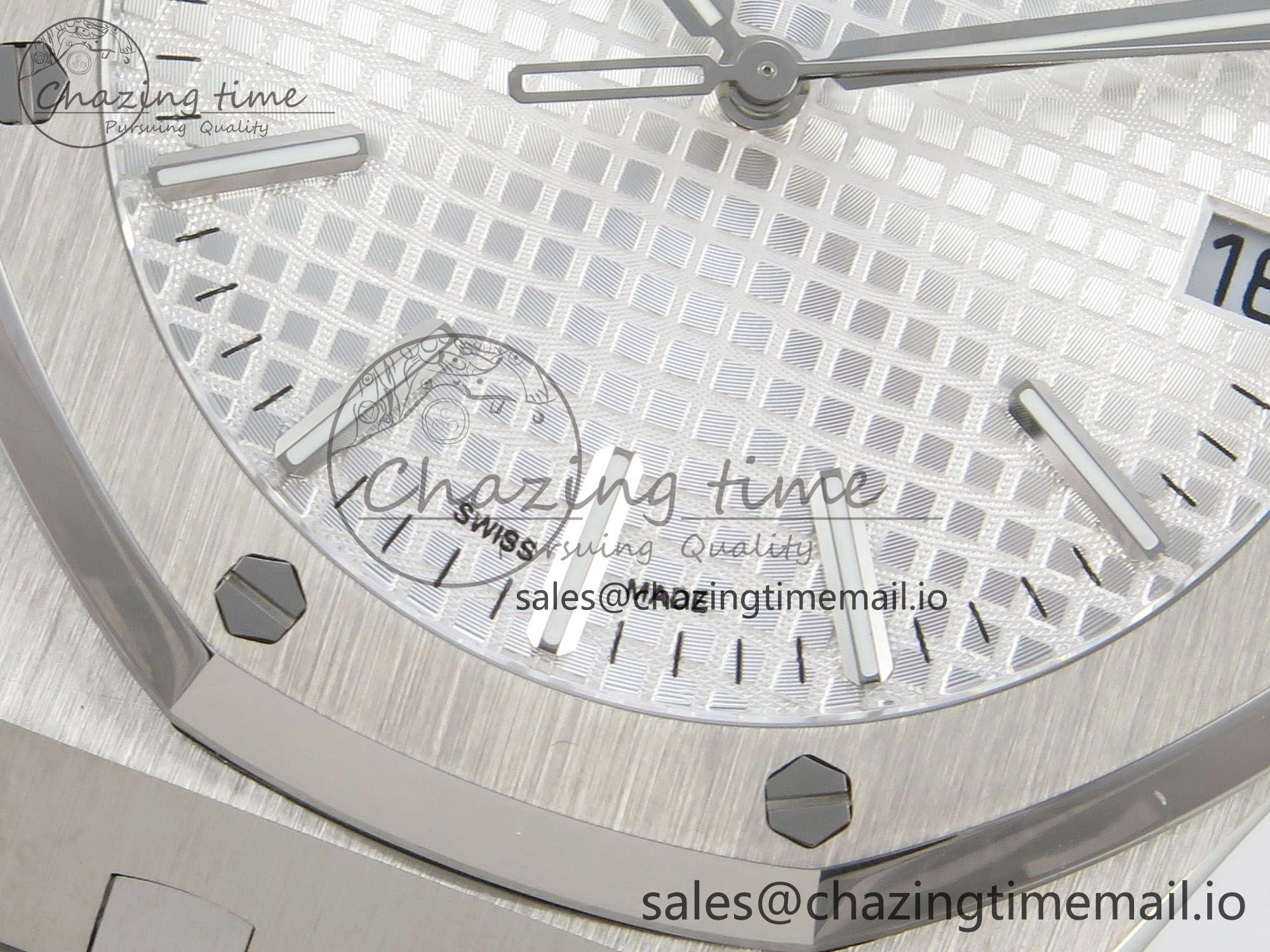 Royal Oak 15510 SS TWSF Best Edition White Textured Dial on SS Bracelet SA4302 Super Clone