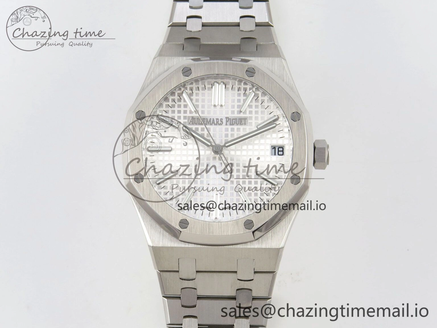 Royal Oak 15510 SS TWSF Best Edition White Textured Dial on SS Bracelet SA4302 Super Clone