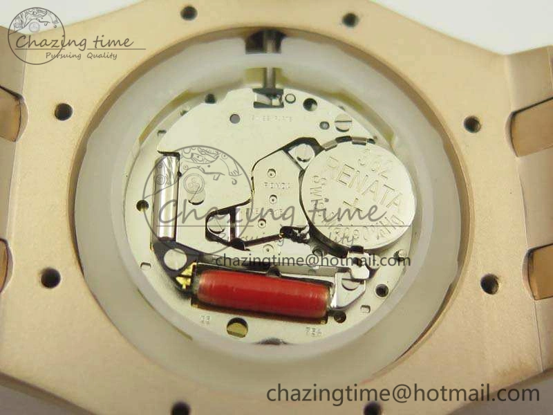 Royal Oak 33mm 15000 Satin-Polished RG OM Best Edition Gold Dial On RG Bracelet Quartz