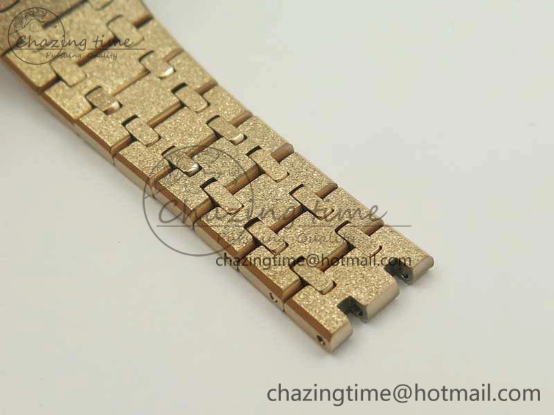 Royal Oak 33mm 15000 Satin-Polished RG OM Best Edition Gold Dial On RG Bracelet Quartz