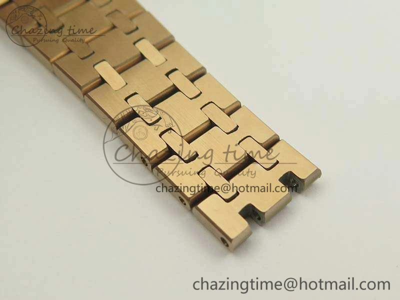 Royal Oak 33mm 15000 Satin-Polished RG OM Best Edition Gold Dial On RG Bracelet Quartz