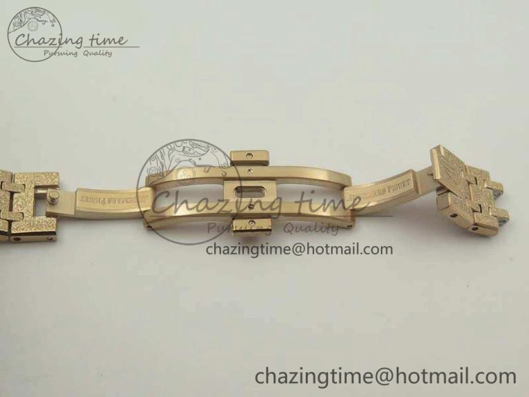 Royal Oak 33mm 15000 Satin-Polished RG OM Best Edition Gold Dial On RG Bracelet Quartz