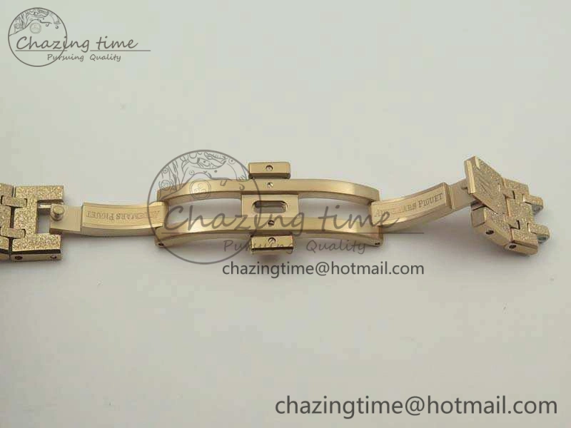 Royal Oak 33mm 15000 Satin-Polished RG OM Best Edition Gold Dial On RG Bracelet Quartz