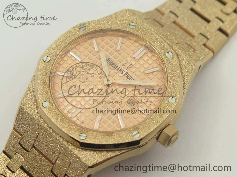 Royal Oak 33mm 15000 Satin-Polished RG OM Best Edition Gold Dial On RG Bracelet Quartz