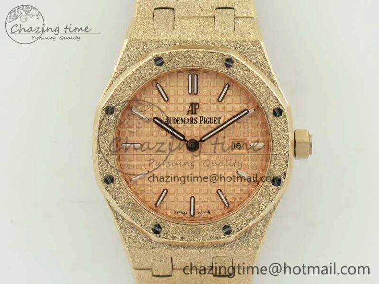 Royal Oak 33mm 15000 Satin-Polished RG OM Best Edition Gold Dial On RG Bracelet Quartz