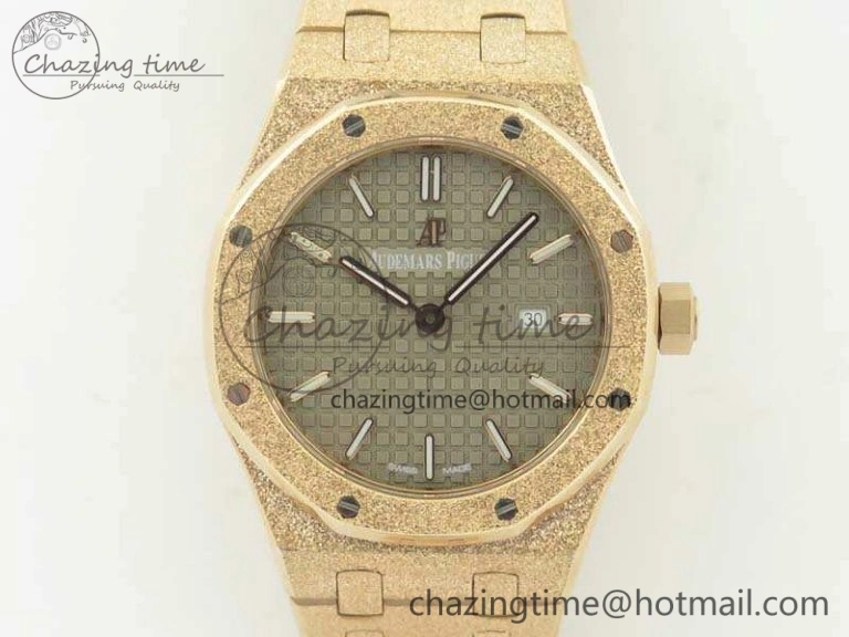 Royal Oak 33mm 15000 Satin-Polished RG OM Best Edition Gray Dial On RG Bracelet Quartz