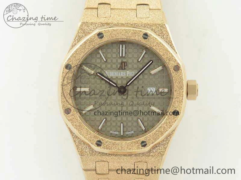 Royal Oak 33mm 15000 Satin-Polished RG OM Best Edition Gray Dial On RG Bracelet Quartz