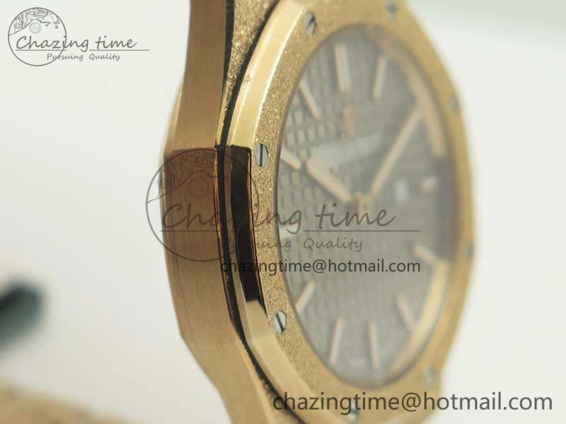 Royal Oak 33mm 15000 Satin-Polished RG OM Best Edition Gray Dial On RG Bracelet Quartz