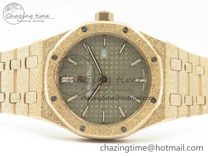 Royal Oak 33mm 15000 Satin-Polished RG OM Best Edition Gray Dial On RG Bracelet Quartz