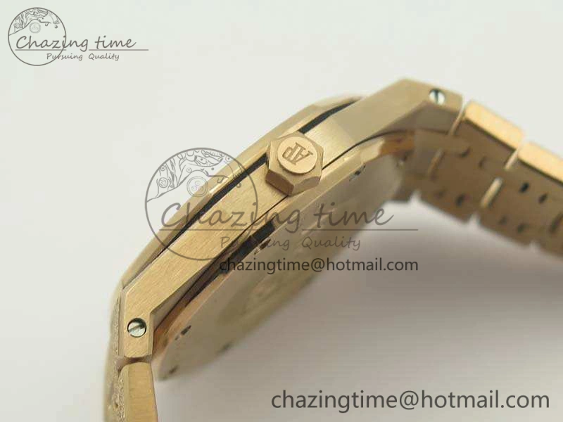 Royal Oak 33mm 15000 Satin-Polished RG OM Best Edition Gray Dial On RG Bracelet Quartz