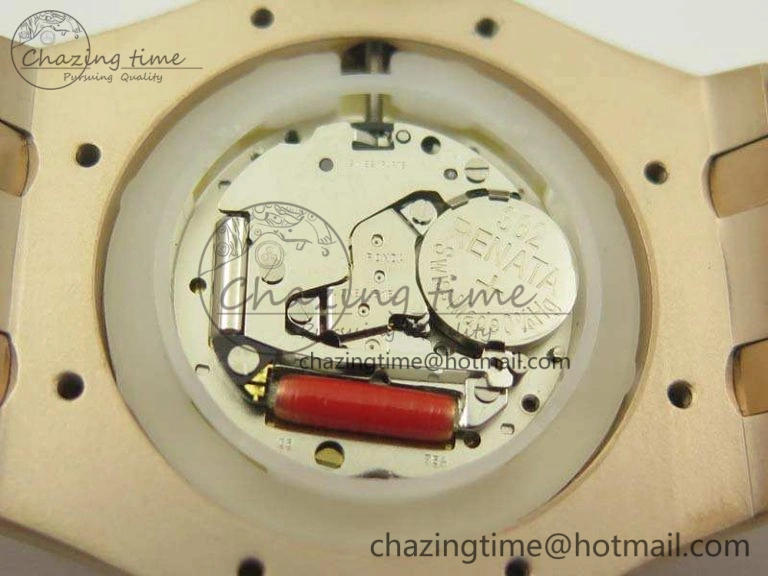 Royal Oak 33mm 15000 Satin-Polished RG OM Best Edition Gray Dial On RG Bracelet Quartz