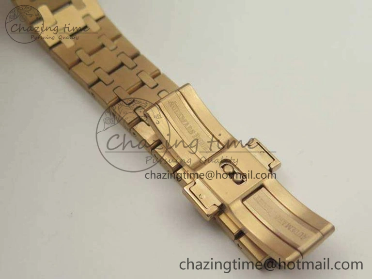 Royal Oak 33mm 15000 Satin-Polished RG OM Best Edition Gray Dial On RG Bracelet Quartz