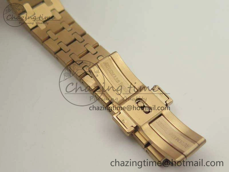 Royal Oak 33mm 15000 Satin-Polished RG OM Best Edition Gray Dial On RG Bracelet Quartz