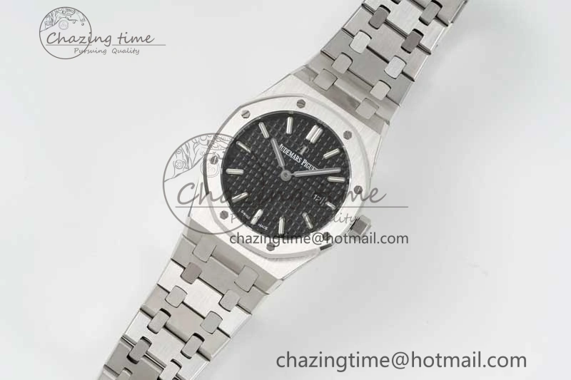 Royal Oak 33mm Ladies SS 8F Best Edition Black Dial on SS Bracelet Quartz
