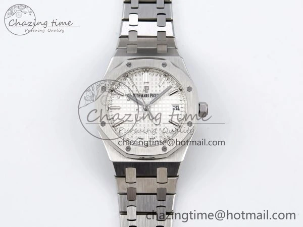 Royal Oak 34mm SS ZF 1:1 Best Edition White Textured Dial on SS Bracelet A5800