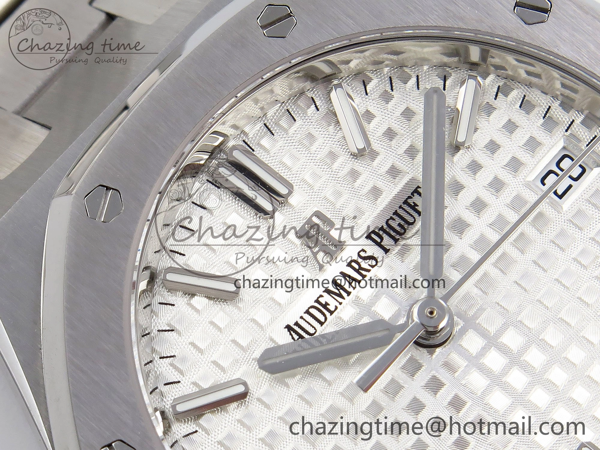 Royal Oak 34mm SS ZF 1:1 Best Edition White Textured Dial on SS Bracelet A5800