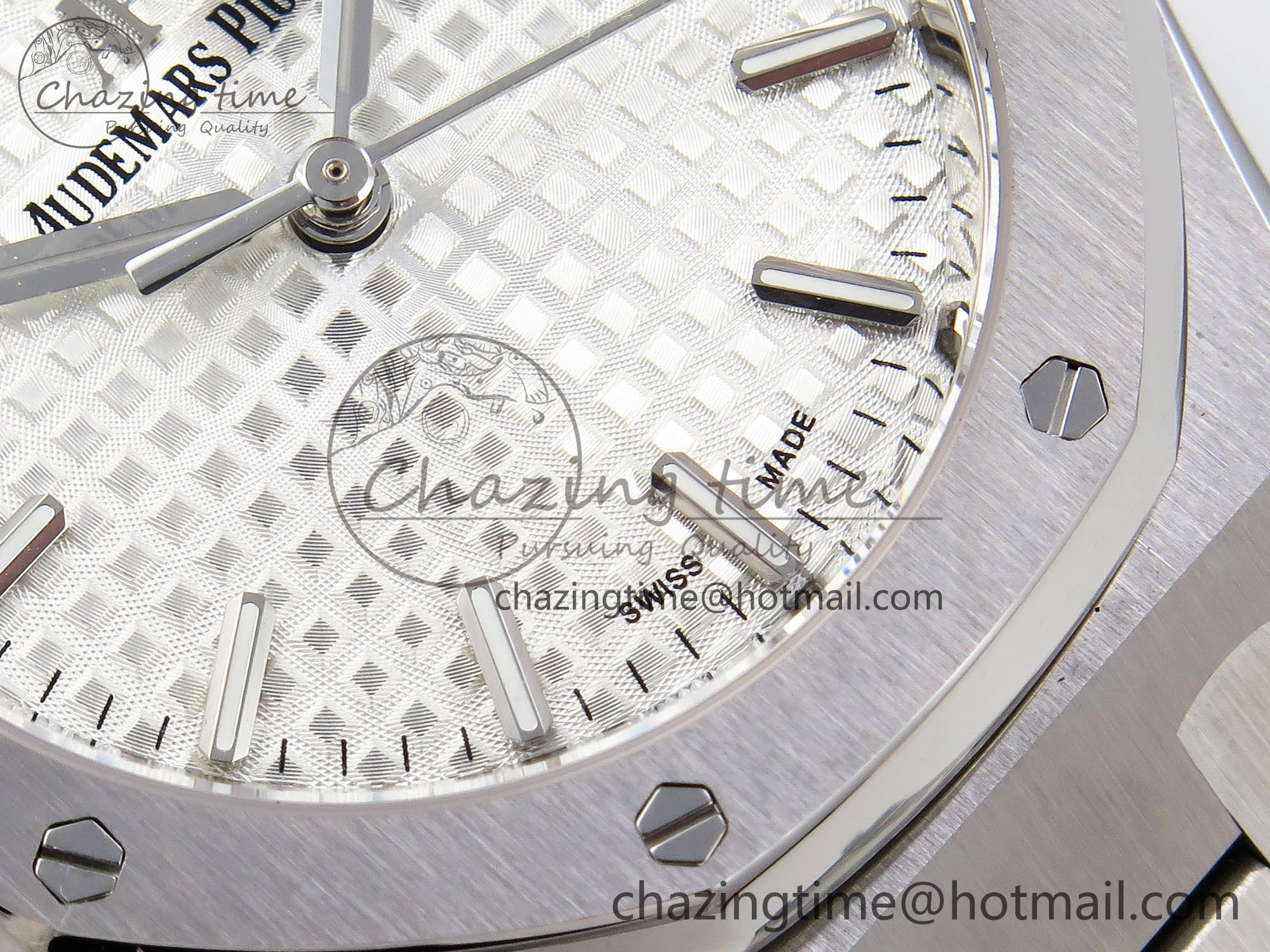 Royal Oak 34mm SS ZF 1:1 Best Edition White Textured Dial on SS Bracelet A5800