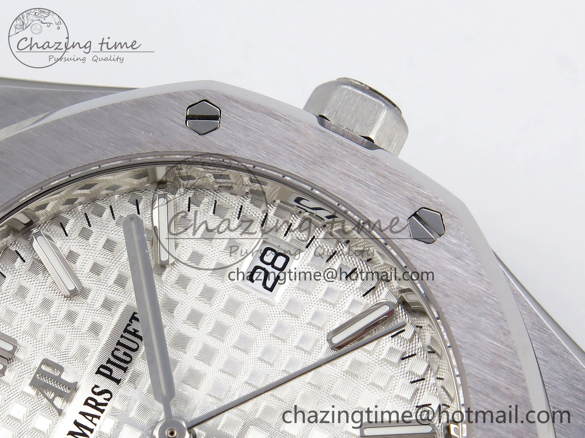 Royal Oak 34mm SS ZF 1:1 Best Edition White Textured Dial on SS Bracelet A5800