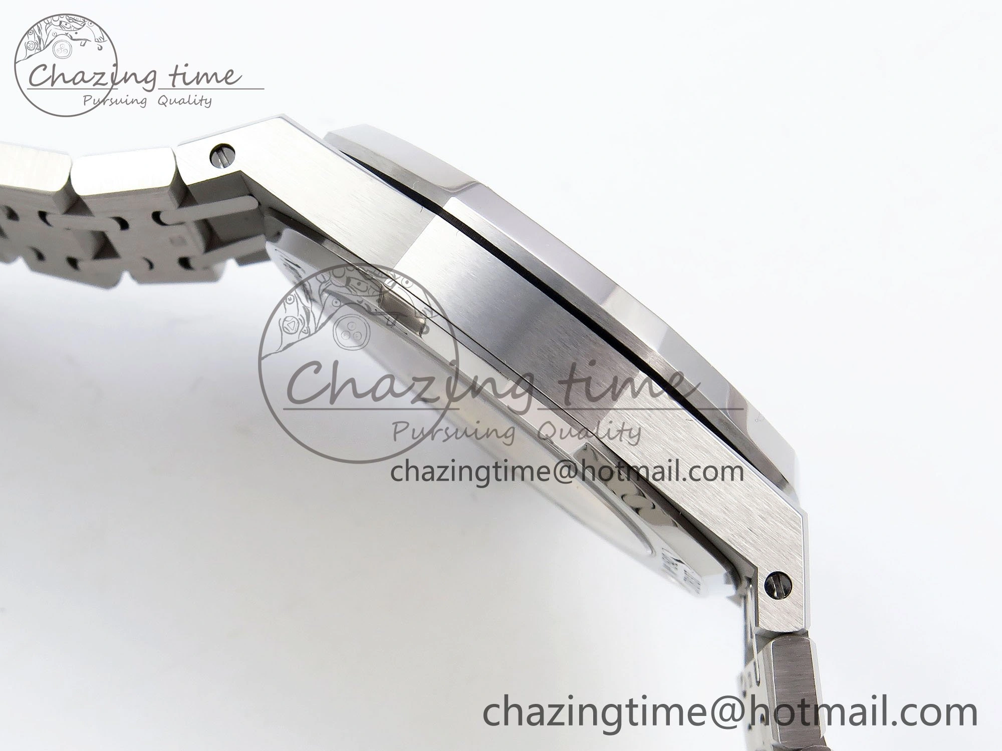 Royal Oak 37mm 15450 Diamond SS APSF 1:1 Best Edition Black Textured Dial on SS Bracelet SA3120 Super Clone