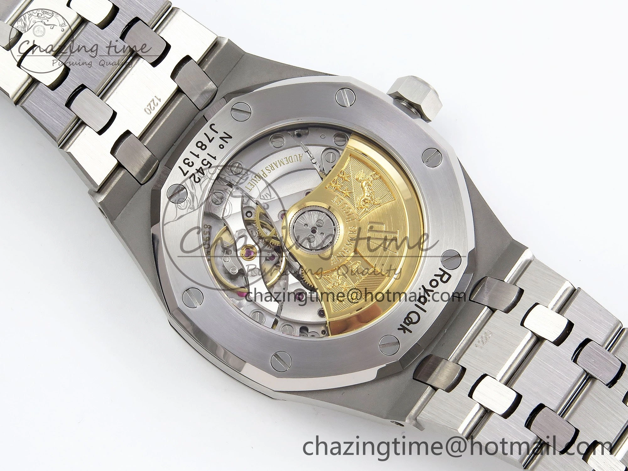 Royal Oak 37mm 15450 Diamond SS APSF 1:1 Best Edition Black Textured Dial on SS Bracelet SA3120 Super Clone