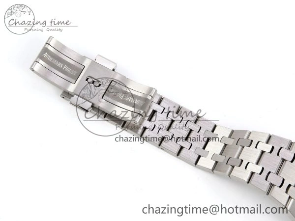 Royal Oak 37mm 15450 Diamond SS APSF 1:1 Best Edition Black Textured Dial on SS Bracelet SA3120 Super Clone