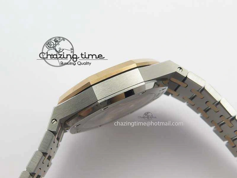 Royal Oak 37mm 15450 RG Bezel JF 1:1 Best Edition Black Dial On SS RG Bracelet A3120