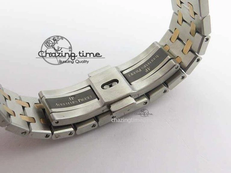 Royal Oak 37mm 15450 RG Bezel JF 1:1 Best Edition Black Dial On SS RG Bracelet A3120