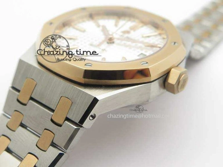 Royal Oak 37mm 15450 RG Bezel JF 1:1 Best Edition Silver Dial On SS RG Bracelet A3120