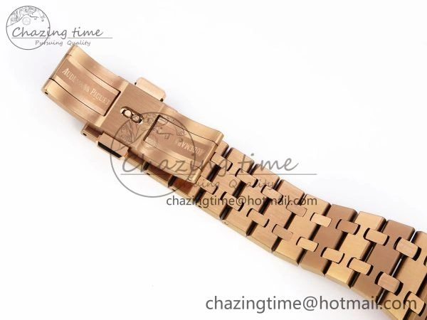 Royal Oak 37mm 15450 RG Diamonds Bezel IPF Best Edition Brown Dial on RG Bracelet SA3120 Super Clone