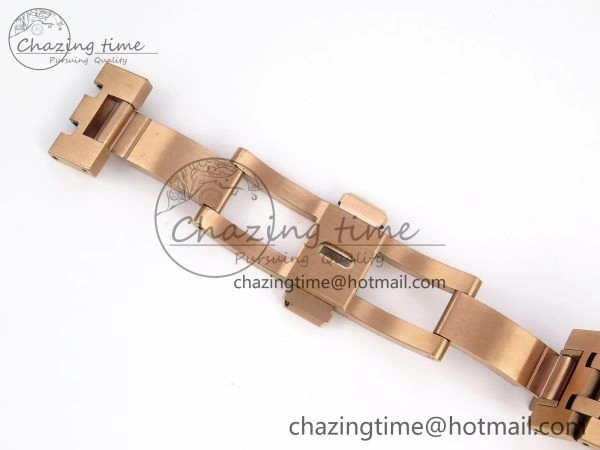 Royal Oak 37mm 15450 RG Diamonds Bezel IPF Best Edition Brown Dial on RG Bracelet SA3120 Super Clone