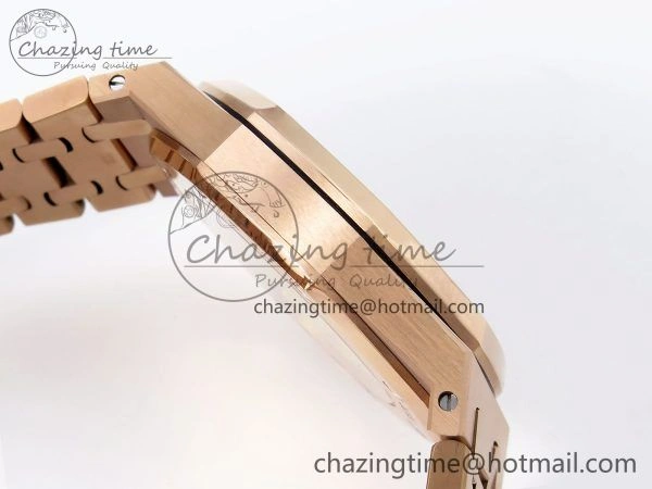 Royal Oak 37mm 15450 RG Diamonds Bezel IPF Best Edition Brown Dial on RG Bracelet SA3120 Super Clone