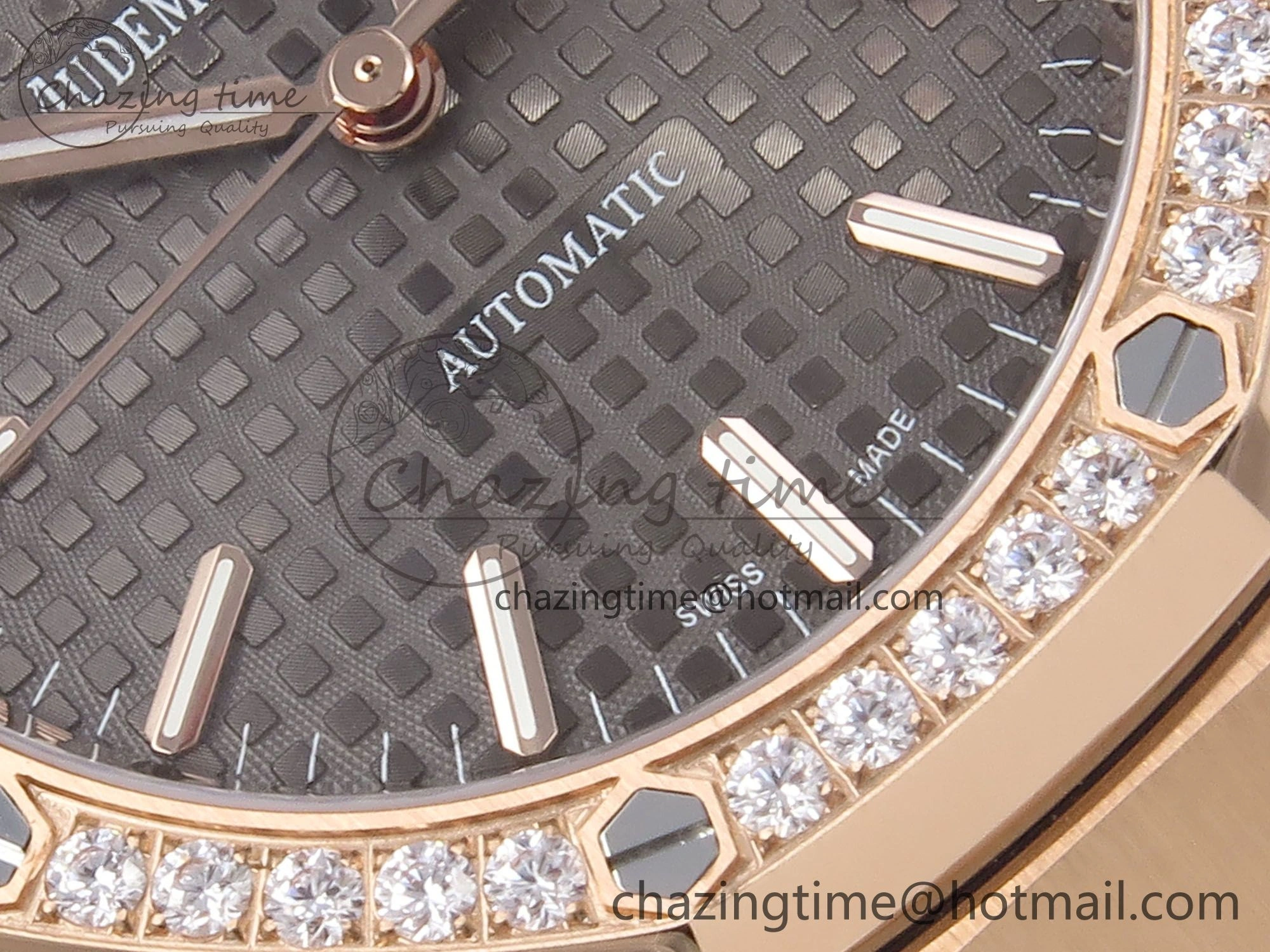 Royal Oak 37mm 15450 RG Diamonds Bezel IPF Best Edition Brown Dial on RG Bracelet SA3120 Super Clone